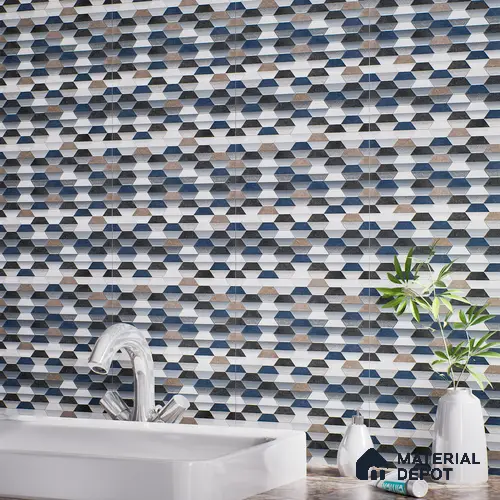 Hexagonal Wall & Floor Tile TL 07237 C Alpi 8001 GLM (Silver) 1 ft x 1 ft Ceramic Matte Finish - 9 mm | 2 mm Spacer is Mandatory | Please Expect a Slight Variation of Pattern